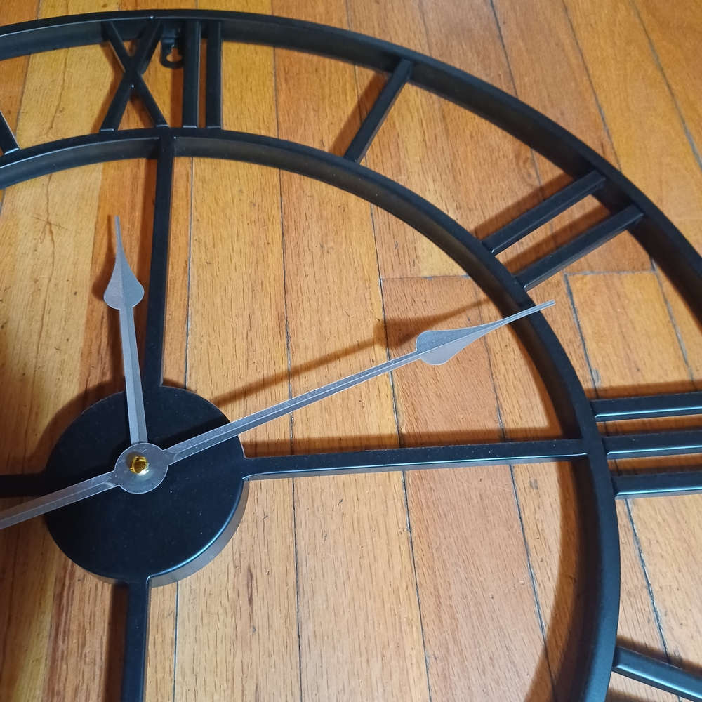 Cool Black Roman Numeral Wall Clock. Silent, No Ticking - Picture 6 of 6